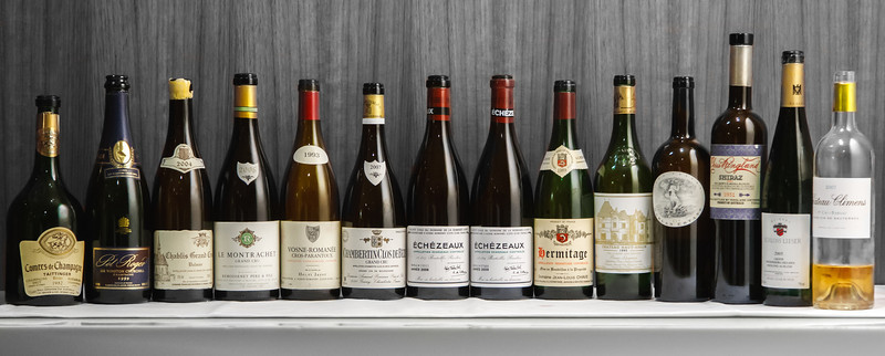 A stunning array of wines - Jayer, DRC, Rousseau, Chave, Raveneau, Harlan, Haut-Brion and more